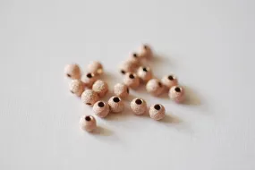 10pcs Rose Gold Filled Stardust Beads, 14k Rose Gold Filled Round Spacer Beads, 10 pcs Bulk, 3 mm