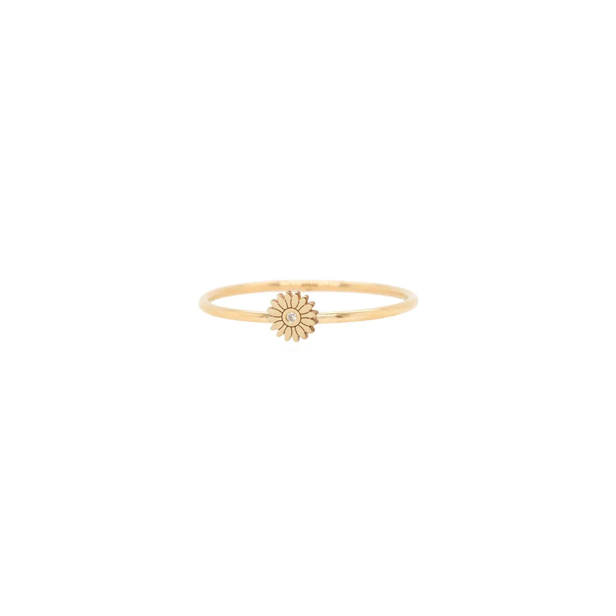 14k Itty Bitty Diamond Flower Ring