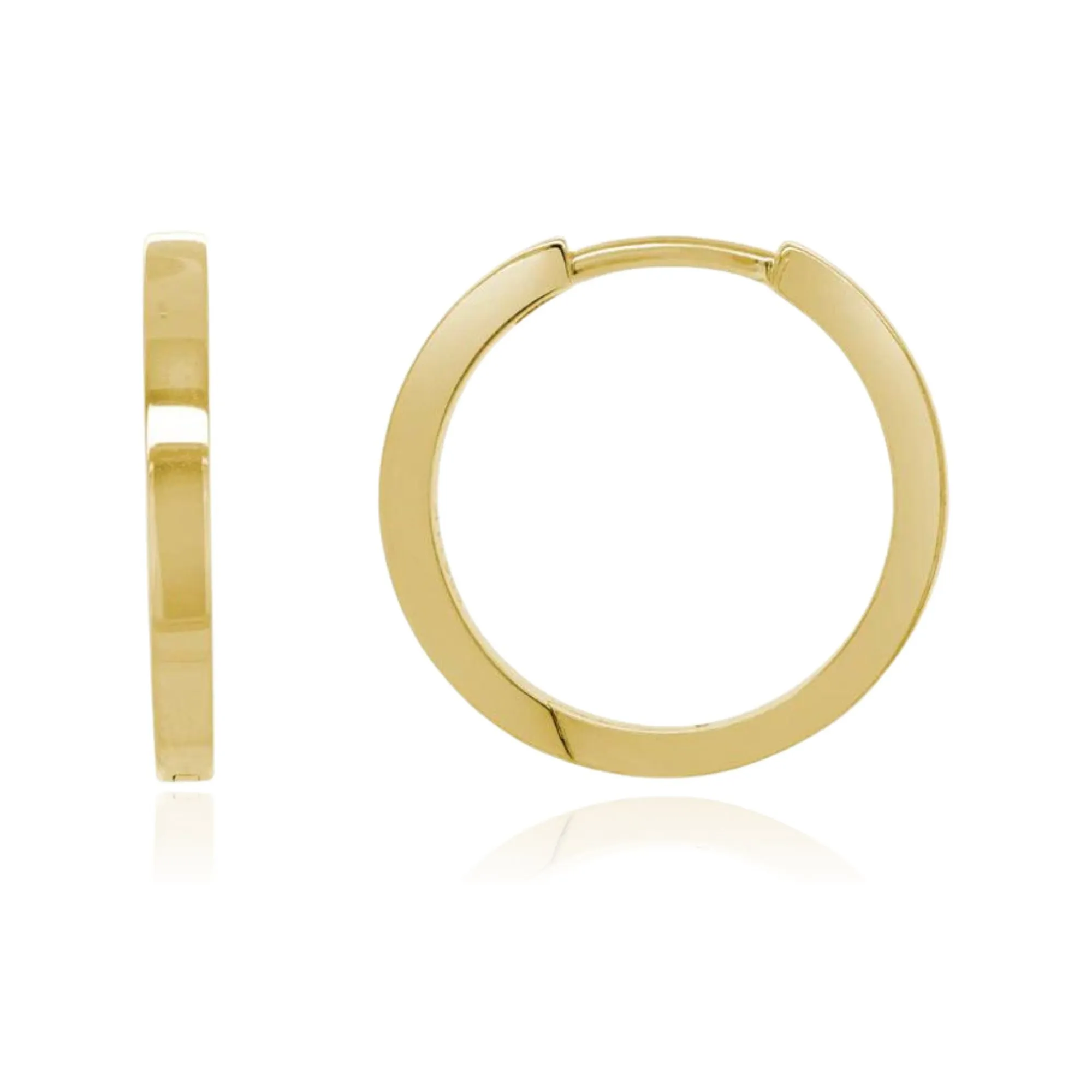 14K YELLOW GOLD ROUND HOOP EARRINGS