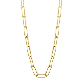 18k Gold Paperclip Necklace