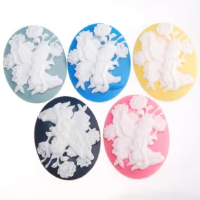 2014 New  30*40MM Oval “Angel” Resin Flatback Cabochons,Mixed Colors;sold 20pcs per pkg