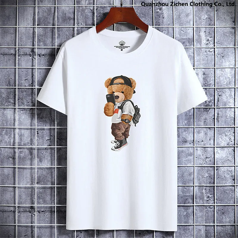 2023 Funny Bear Cotton Harajuku Tshirt For Summer