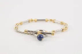 8.5" 18k Yellow Gold & 950 Platinum Bracelet (15.23g.)