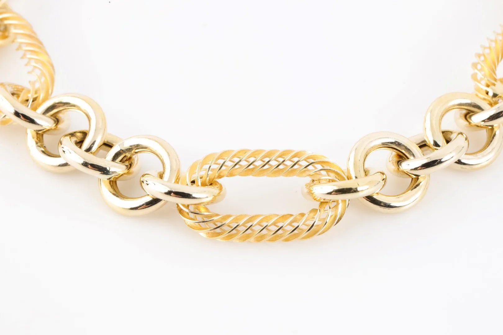 8" 14k Yellow Gold Openwork Oval Link Bracelet (14.66g.)