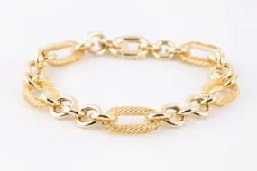 8" 14k Yellow Gold Openwork Oval Link Bracelet (14.66g.)