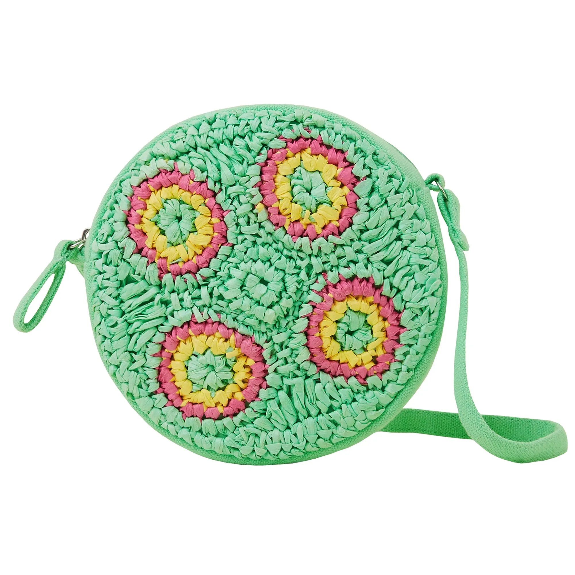 Accessorize London Green Crochet Round Sling Bag