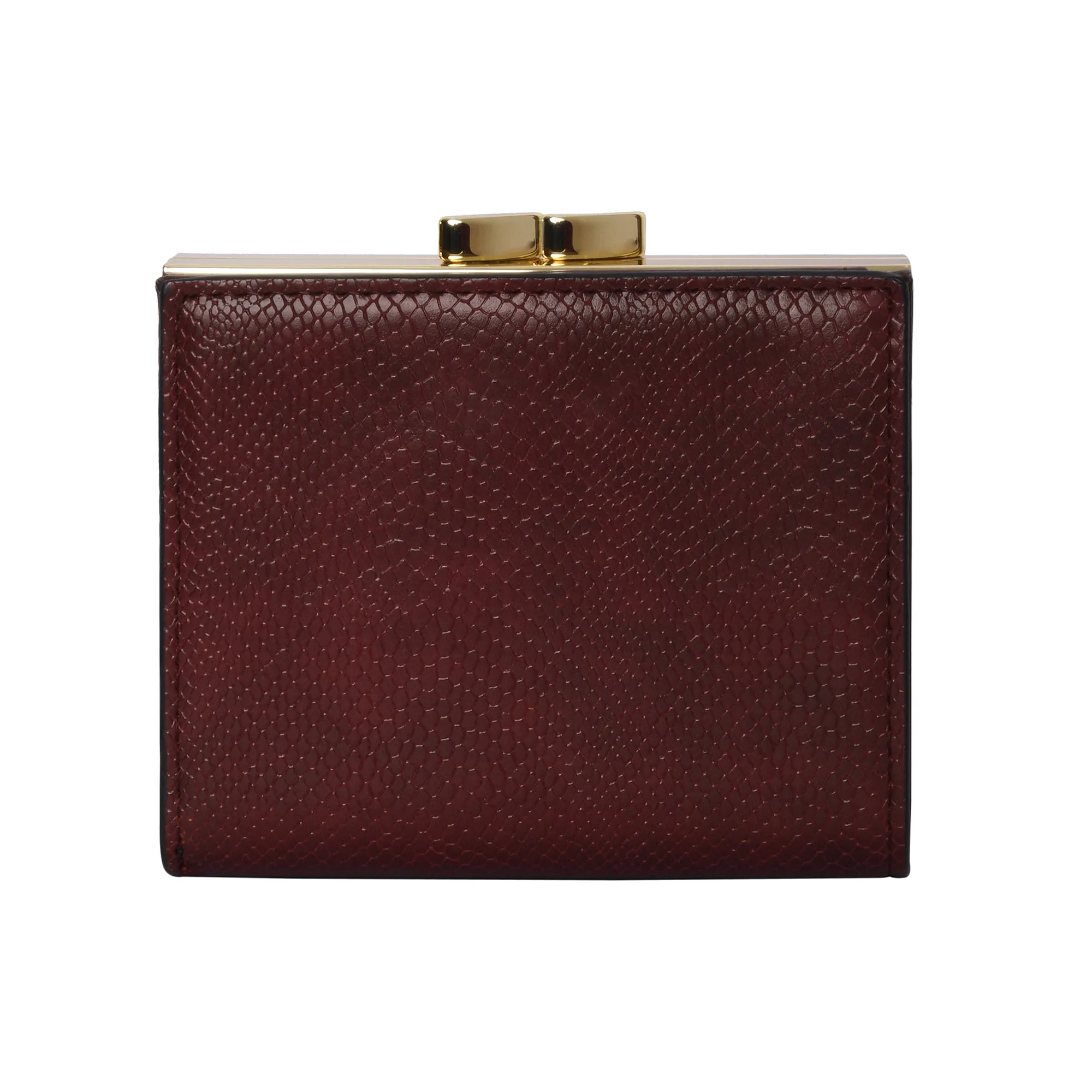 Accessorize London Women's Faux Leather Burgundy Bella Clipframe Wallet