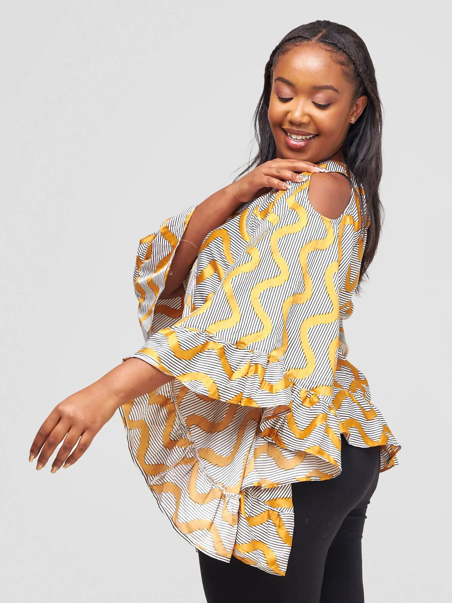 Afafla Kaftan Top - Mustard