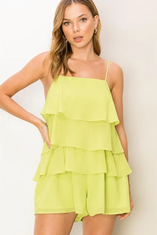 Alba rufle romper (Lime)