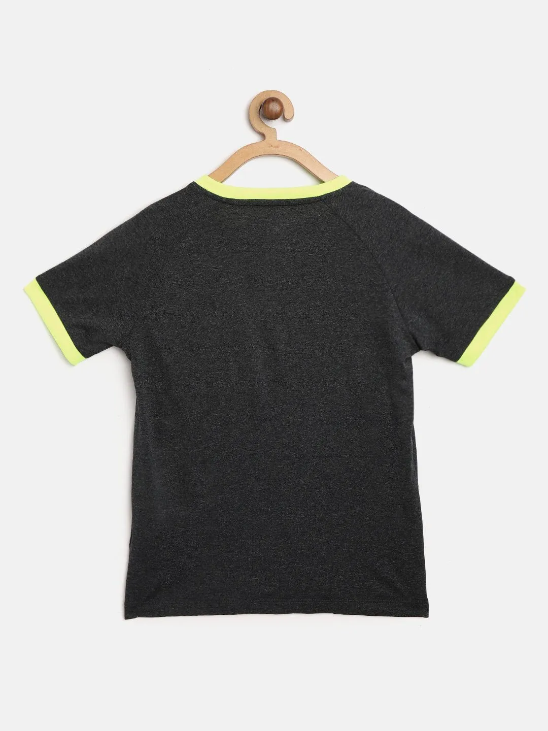 Alcis Boys Black Solid Slim Fit Round Neck VIROPROTKT Training T-shirt