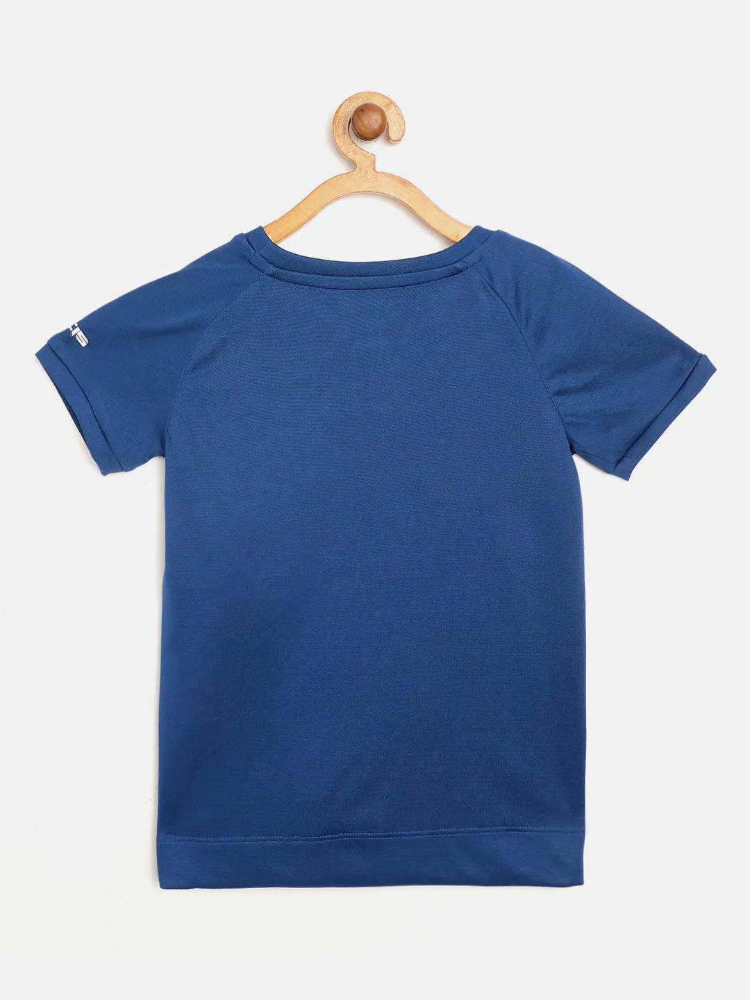 Alcis Boys Blue & White Abstract Print Round Neck T-shirt