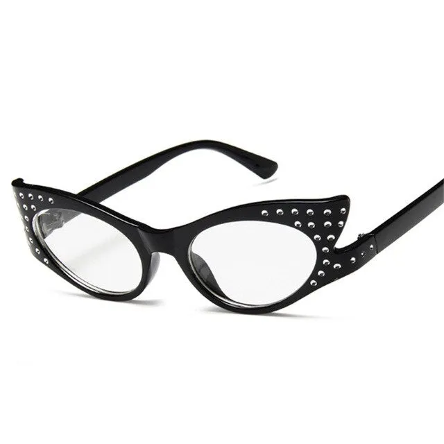 Années 60 Lunettes De Soleil Studs Cat Eye