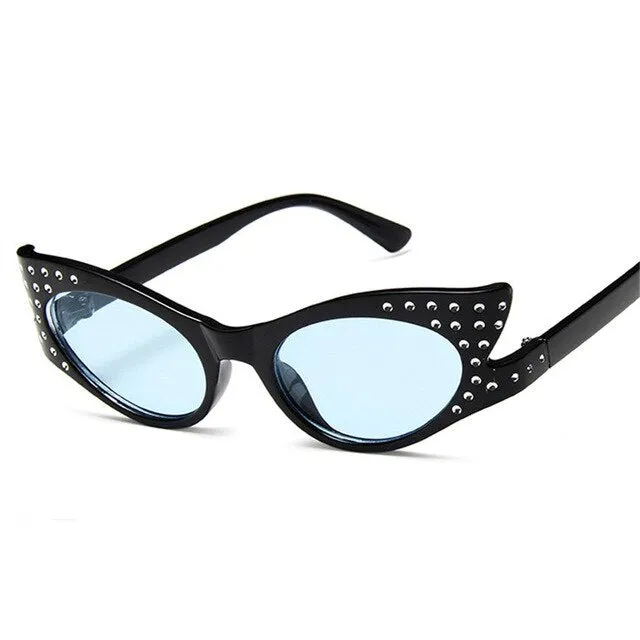 Années 60 Lunettes De Soleil Studs Cat Eye