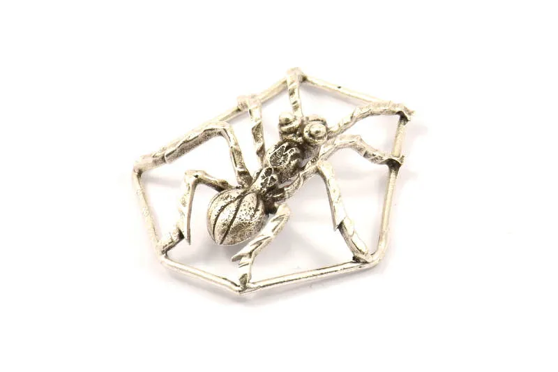 Antique Silver Plated Ant Pendant, 1 Black Plated Ant Pendants, Animal Jewelry (36mm) N0354