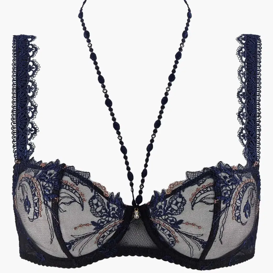 Aubade Amour Precieux UW Half Cup Bra in Cosmic Blue UDF14