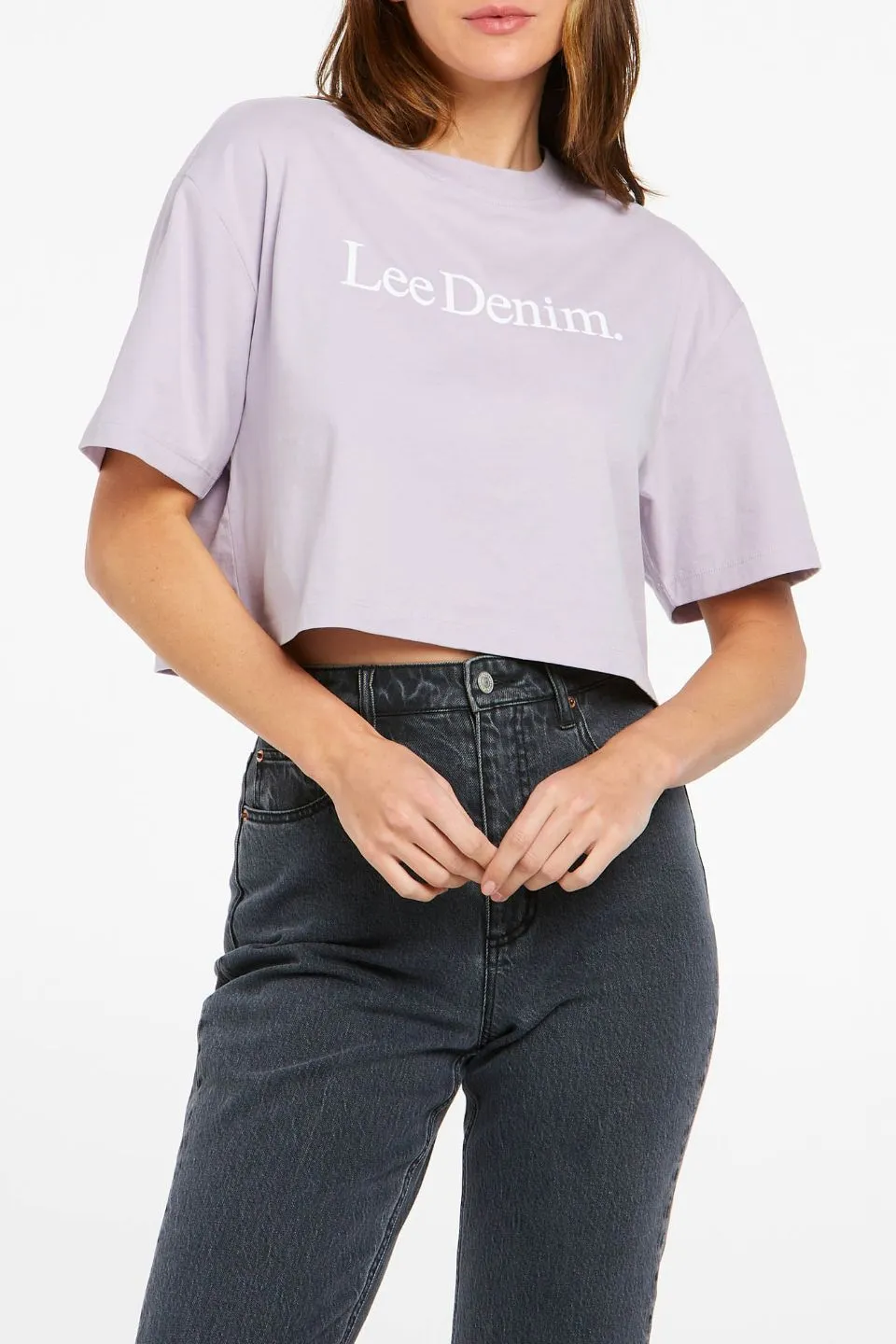 Baggy Crop Purple Orchid Logo Tee