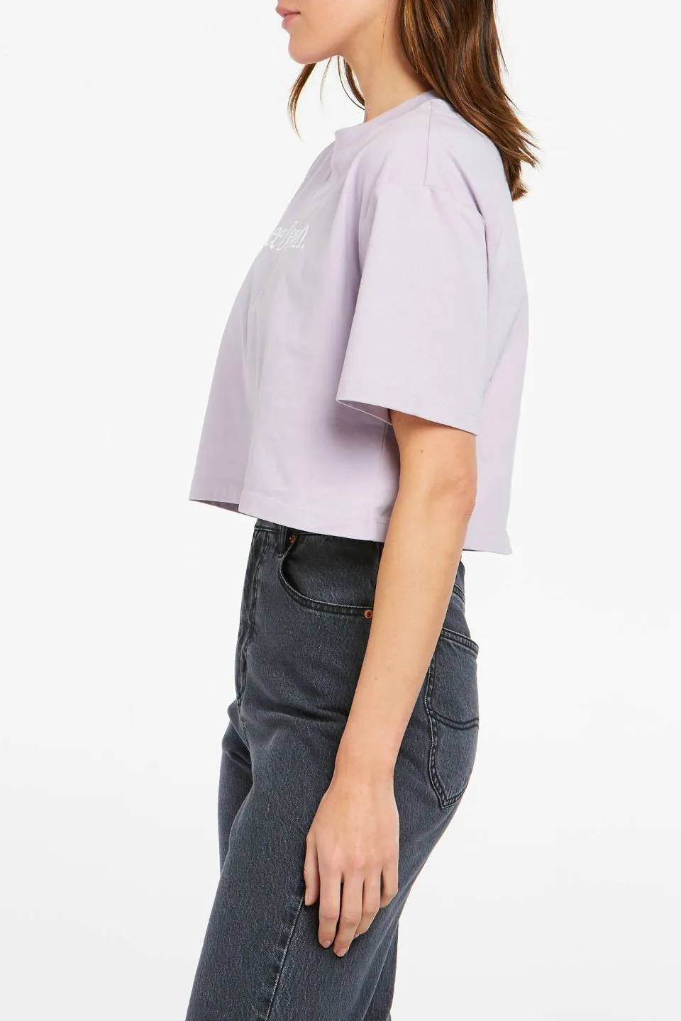 Baggy Crop Purple Orchid Logo Tee