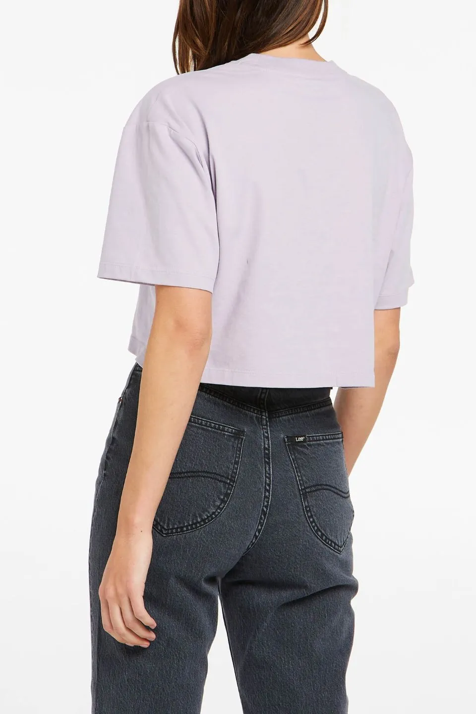 Baggy Crop Purple Orchid Logo Tee