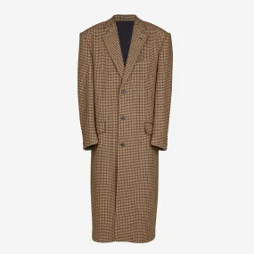 Balenciaga Oversized Houndstooth Long Coat