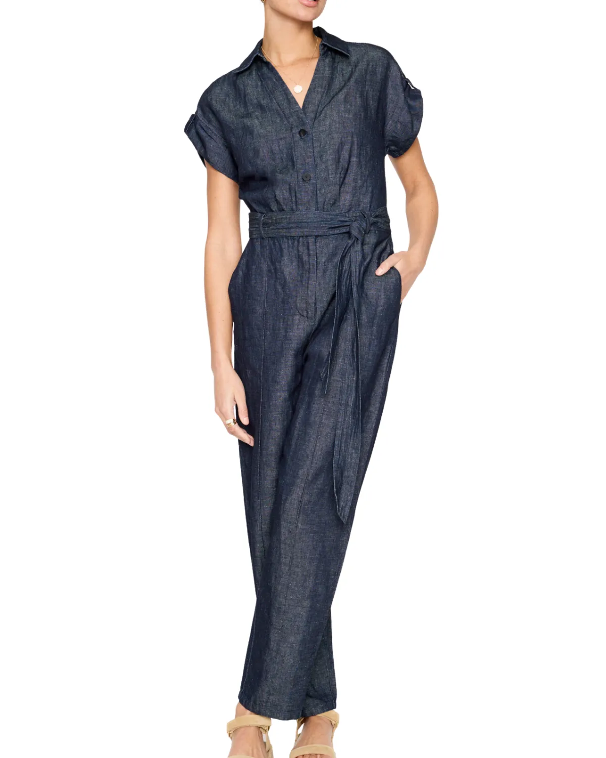 Banks Short Sleeve Jumpsuit (Indigo)