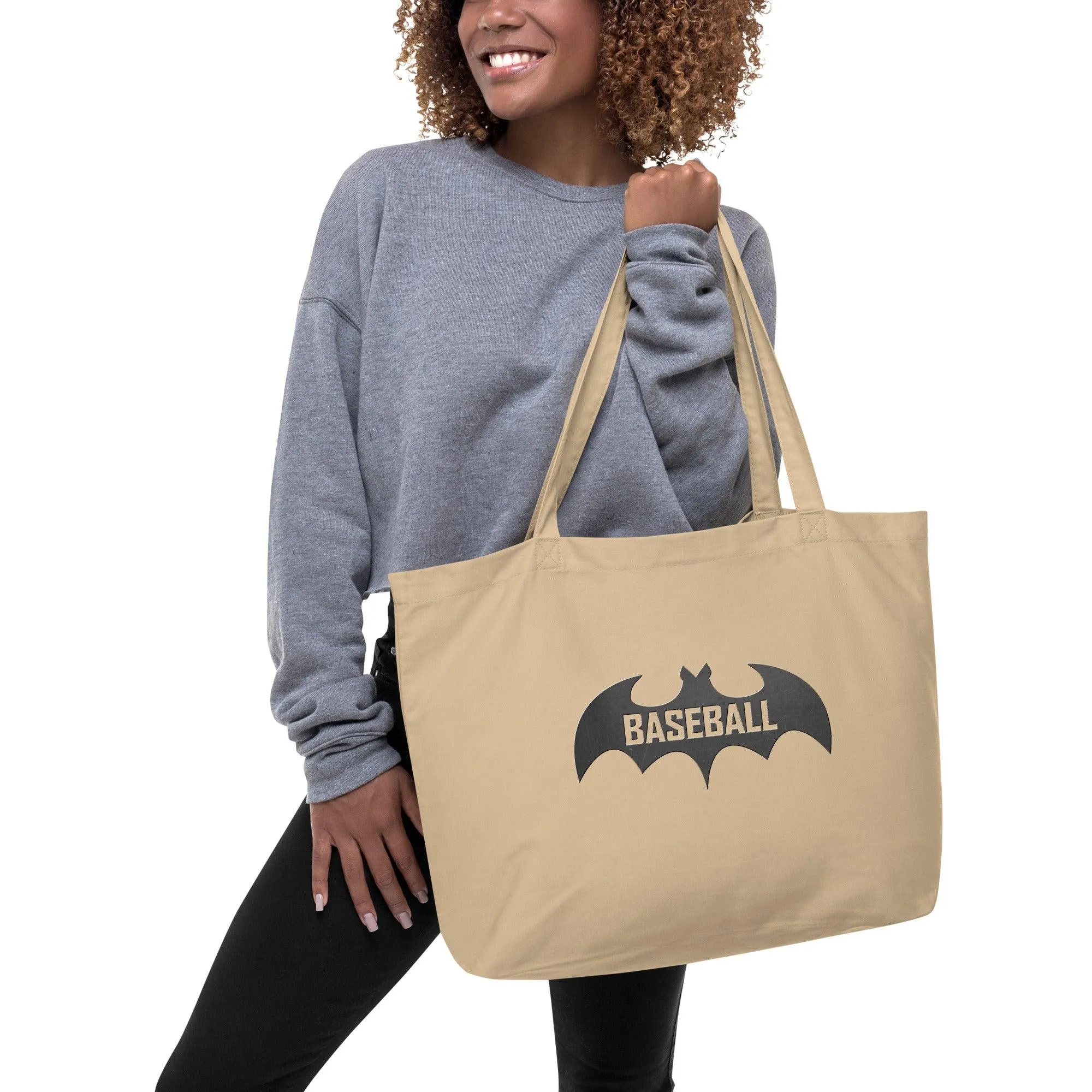 Baseball Bat Large organic tote bag