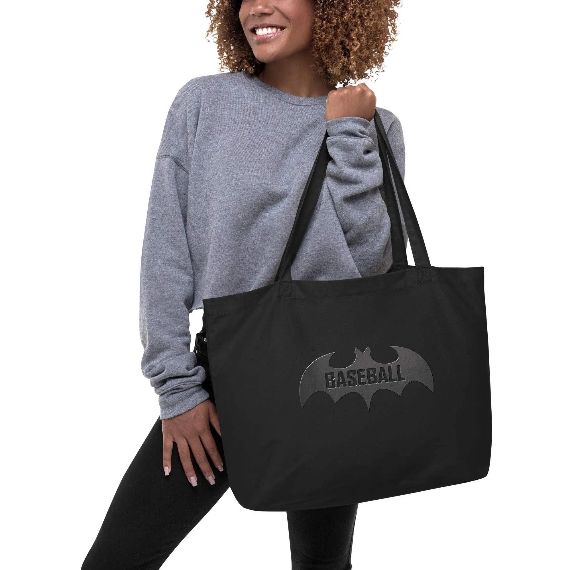 Baseball Bat Large organic tote bag