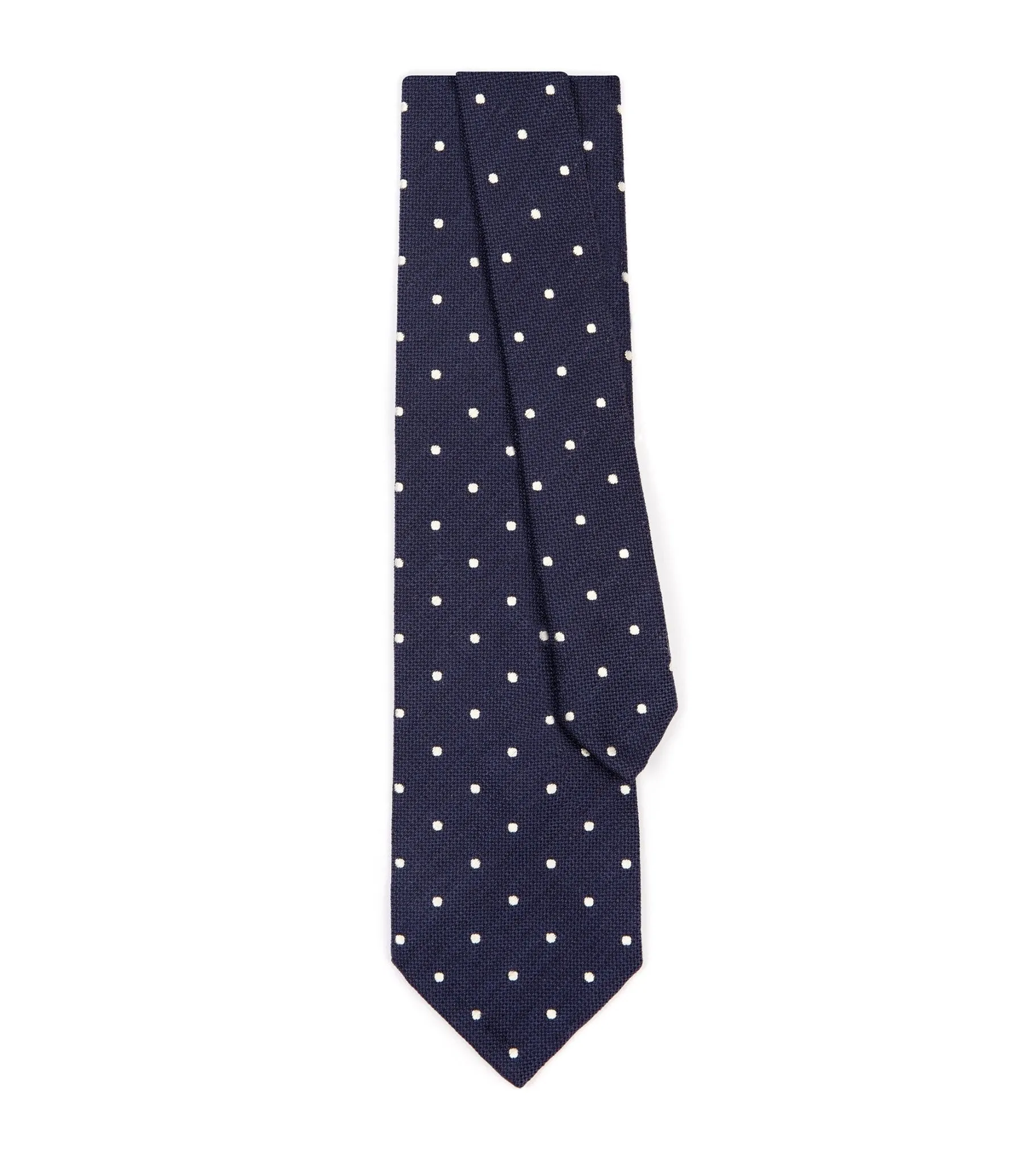 Bigi Silk Bourette Spot Tie: Navy