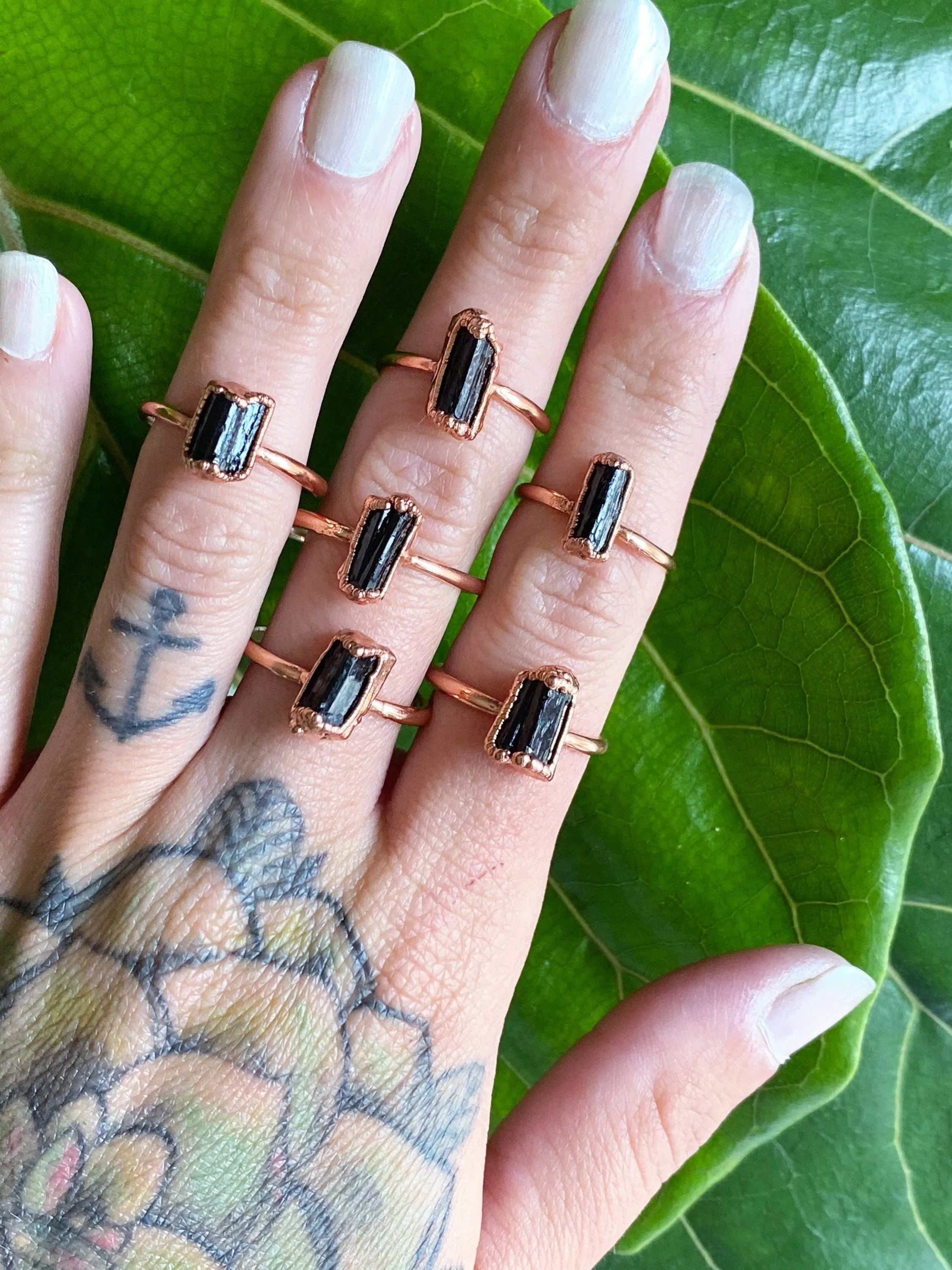 Black tourmaline ring