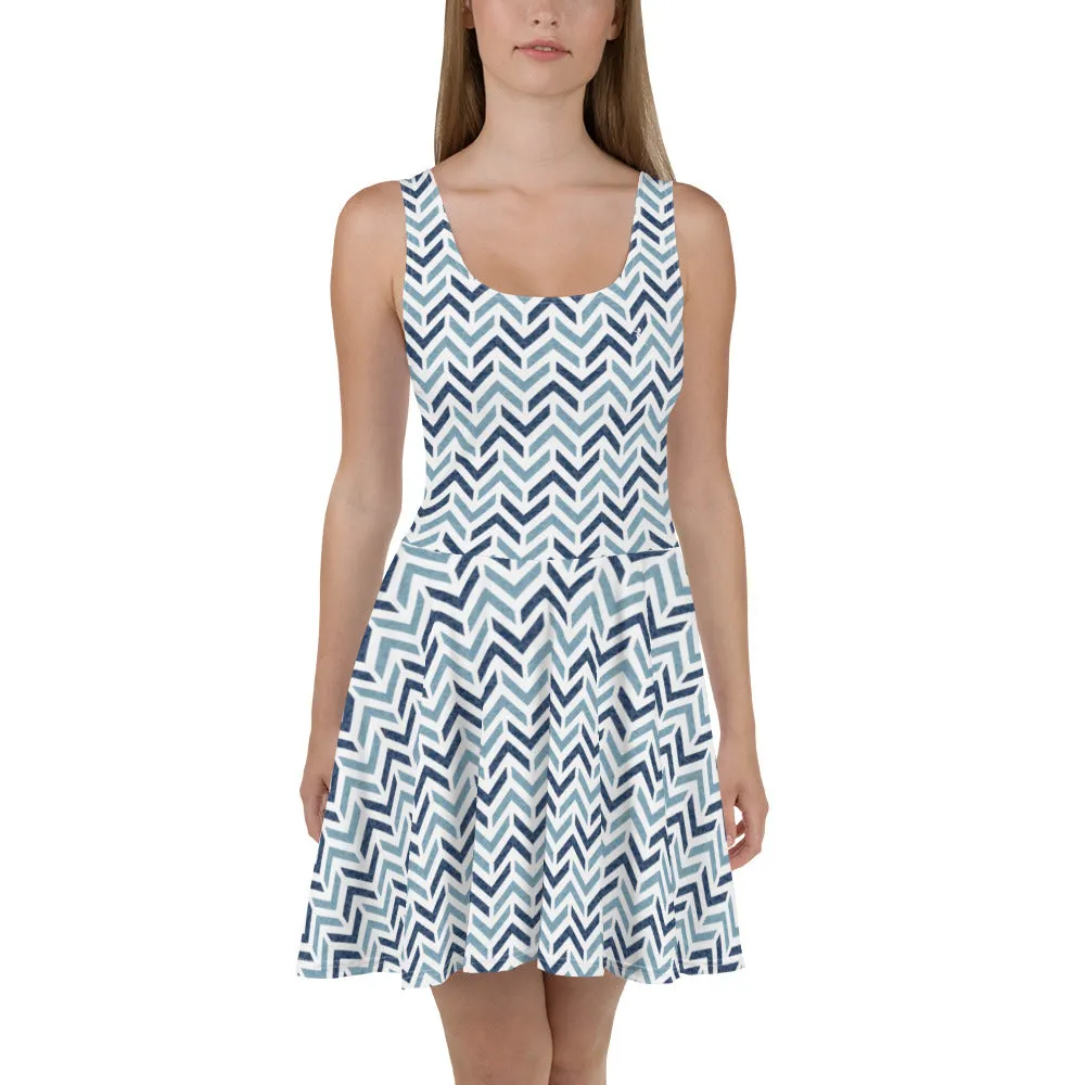 Blue Chevrons Travel Dress