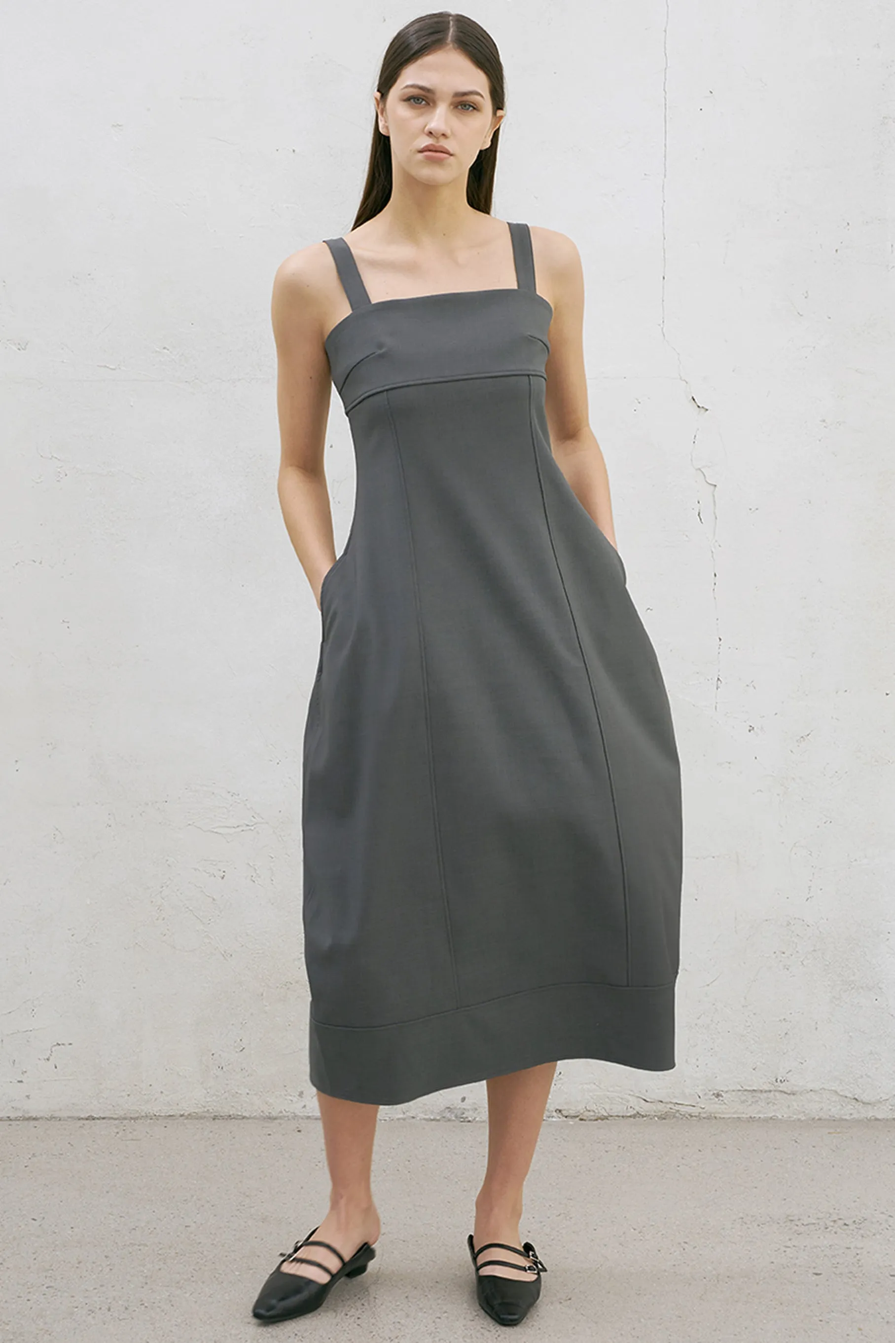 Bole Midi Dress, grey