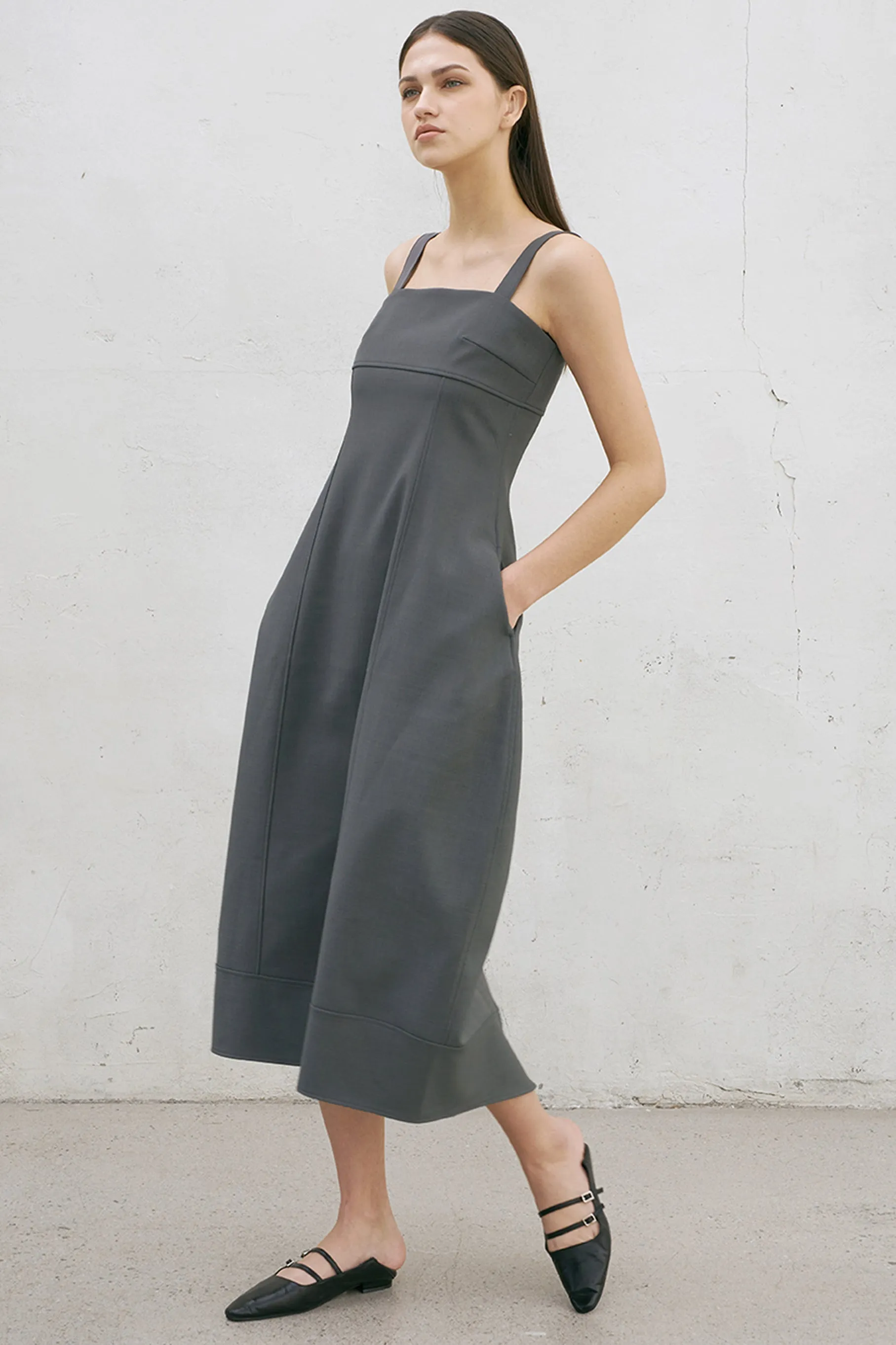 Bole Midi Dress, grey