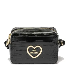 Borsa a Tracolla LOVE MOSCHINO linea Croco Print colore Nero