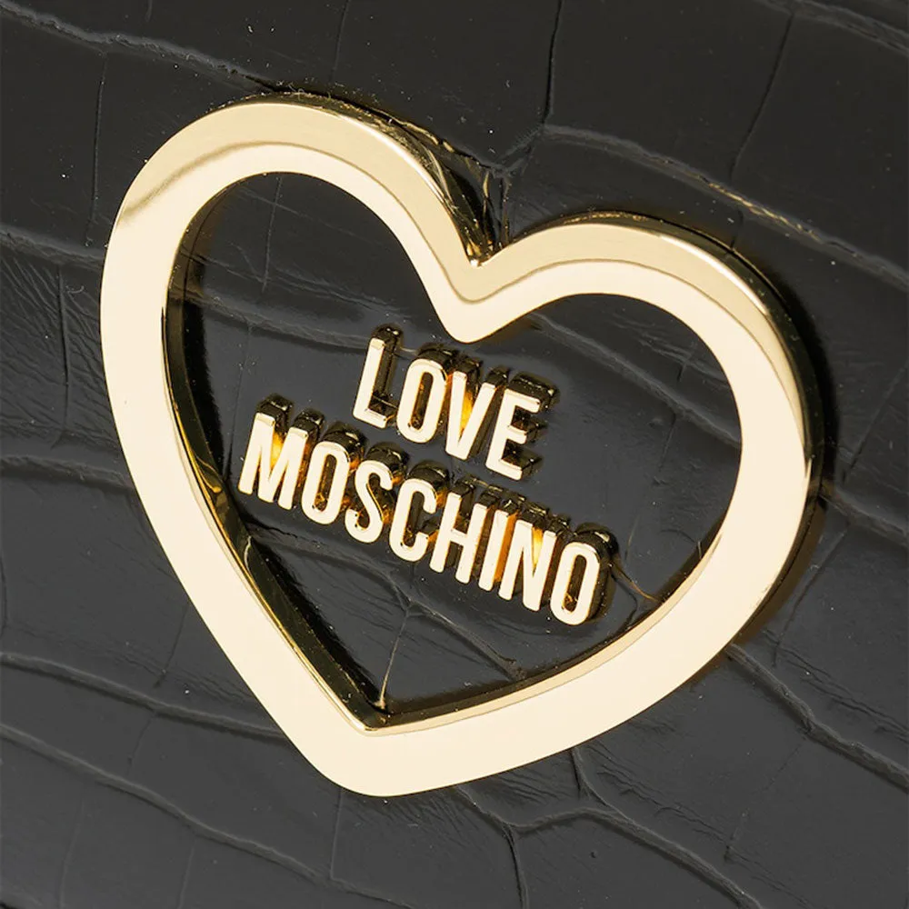 Borsa a Tracolla LOVE MOSCHINO linea Croco Print colore Nero