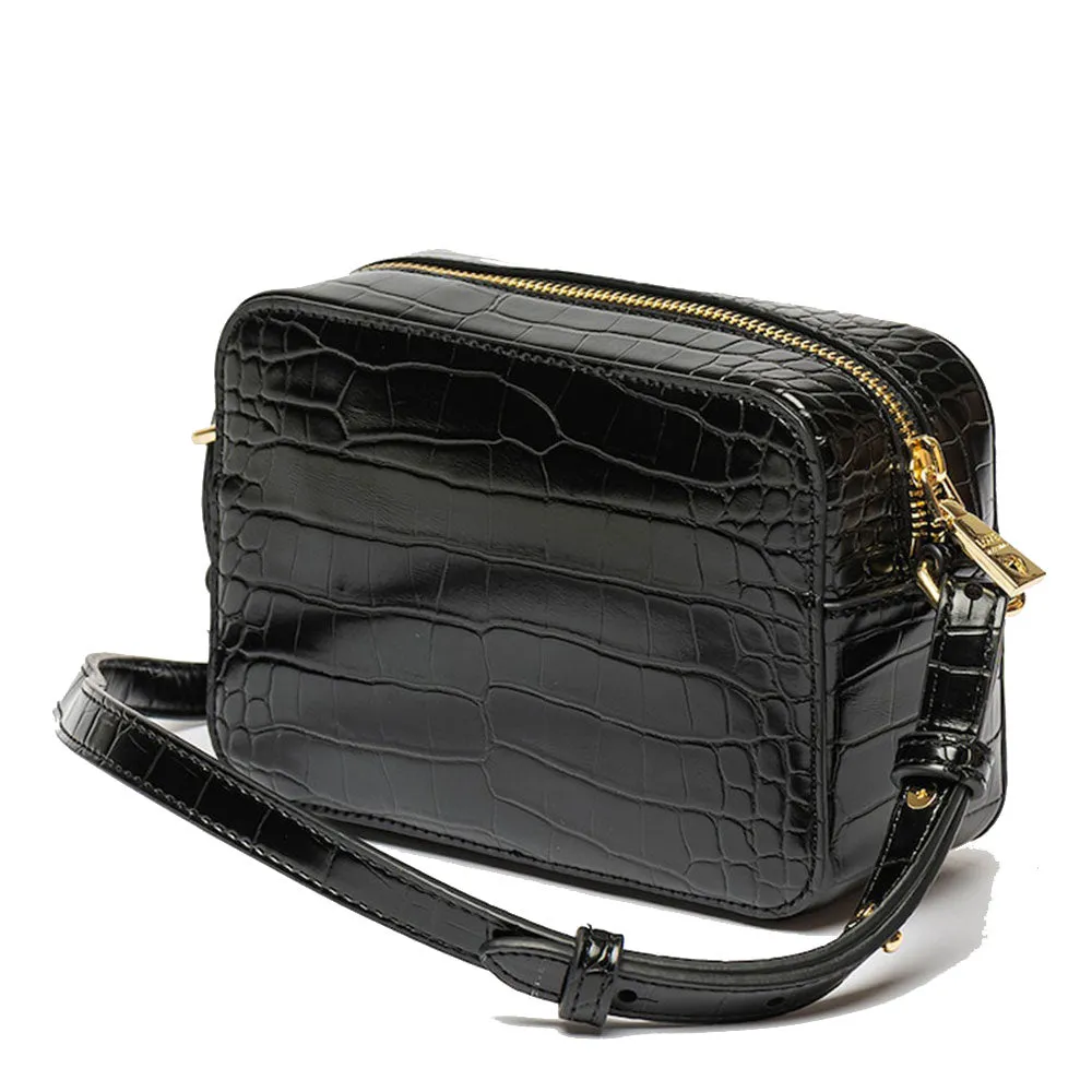 Borsa a Tracolla LOVE MOSCHINO linea Croco Print colore Nero