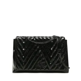 Borsa Donna a Spalla ARMANI EXCHANGE Chiusa con Pattina colore Nero Misura Grande