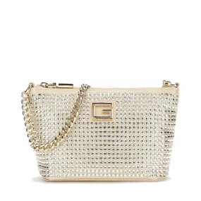 Borsa Donna a Spalla GUESS Linea Gilded Glamour Mini colore Pale Gold