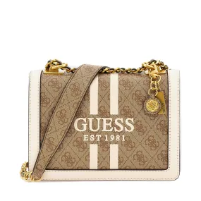 Borsa Donna a Tracolla GUESS Linea Abey Colore Latte Logo