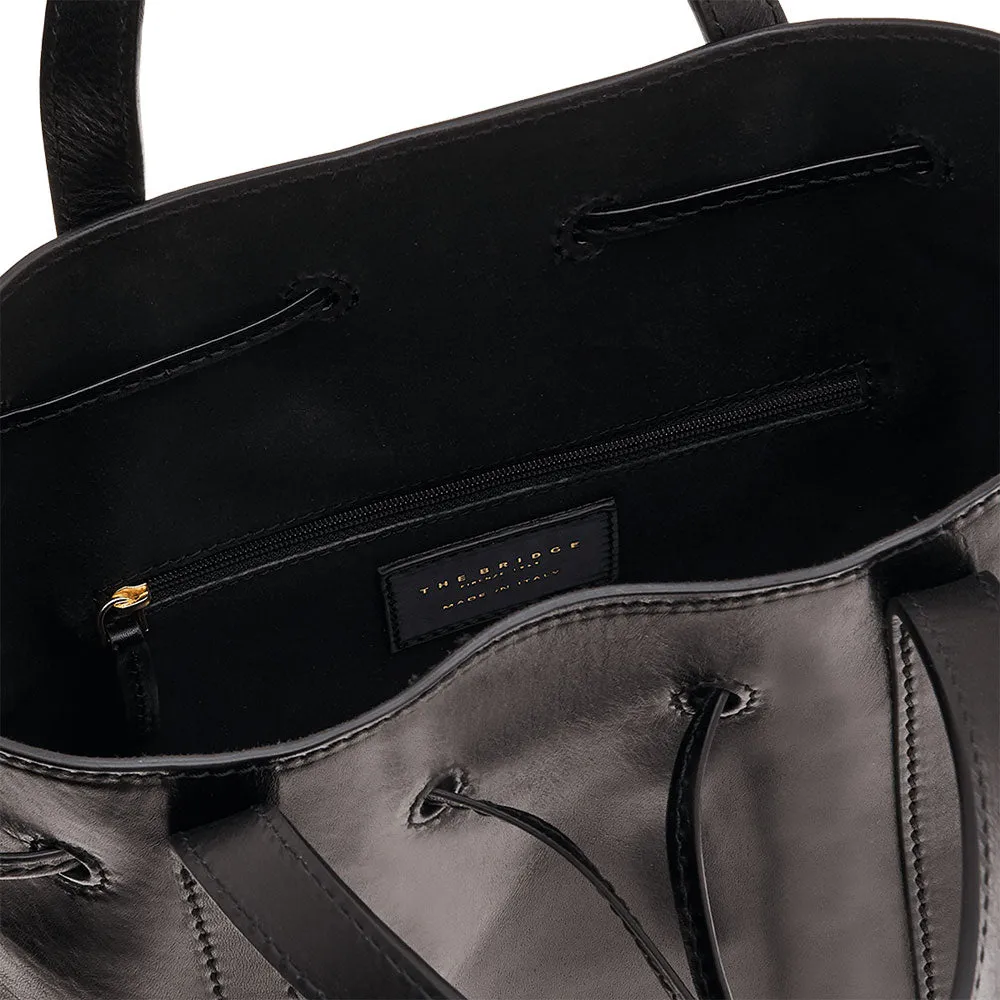 Borsa Donna Secchiello a Mano THE BRIDGE in Pelle Nera linea Vittoria