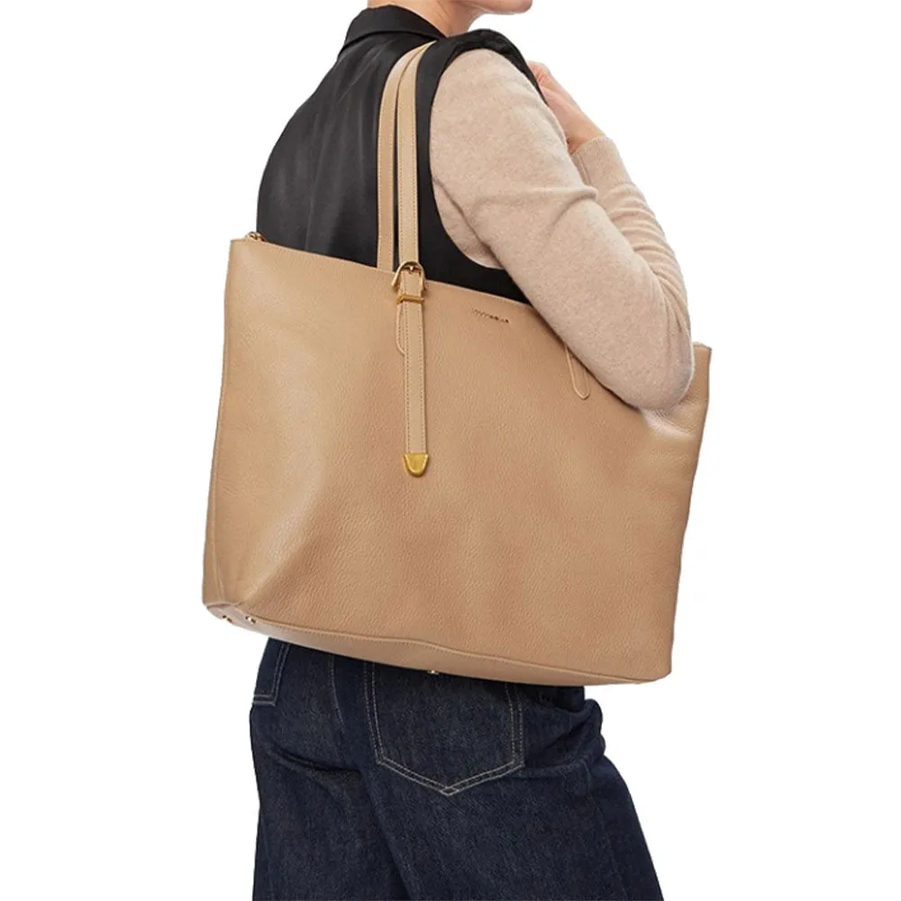 Borsa Shopping COCCINELLE in Pelle Linea Gleen colore Fresh Beige