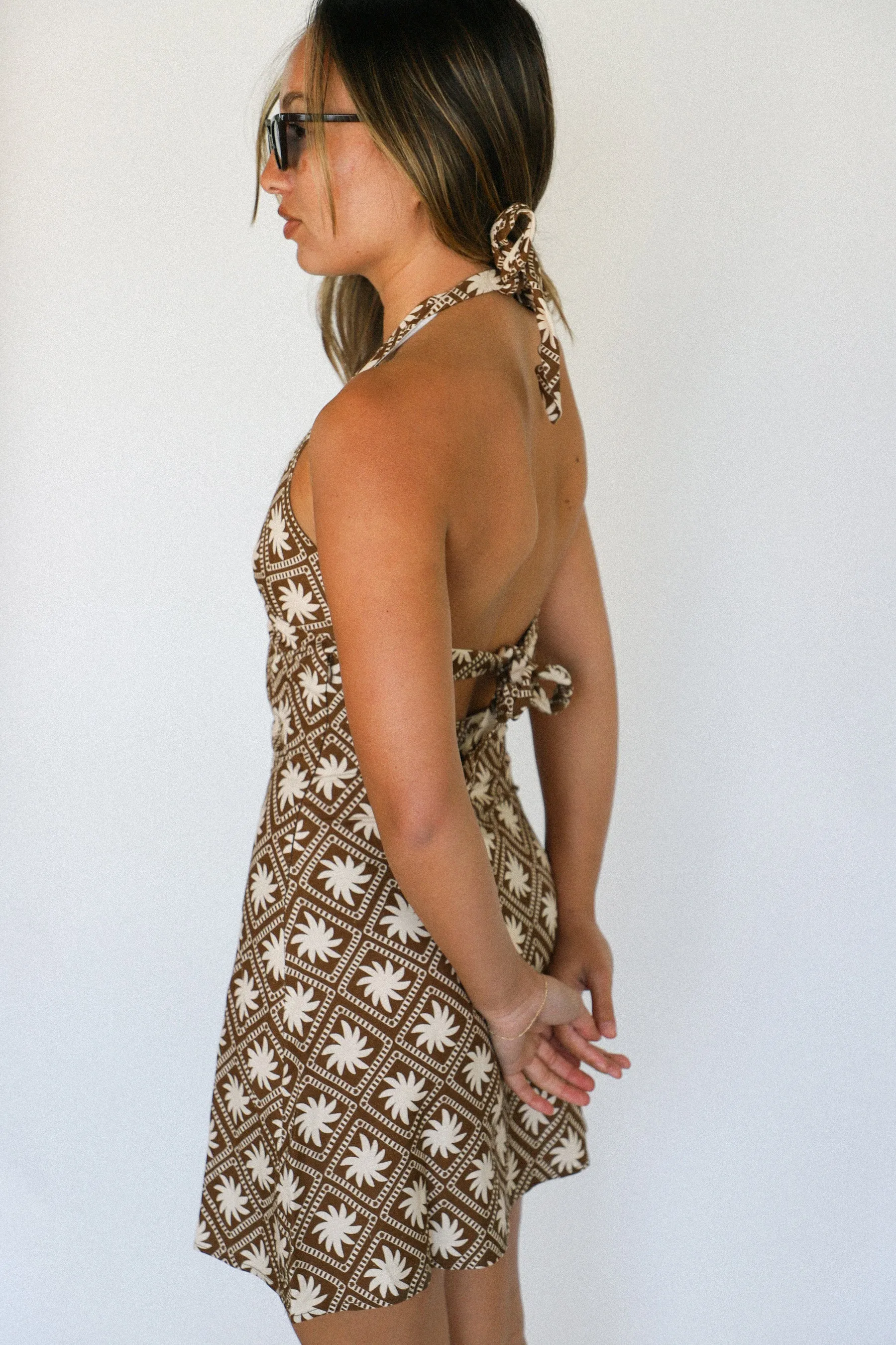 Brown Utopia Halter Dress