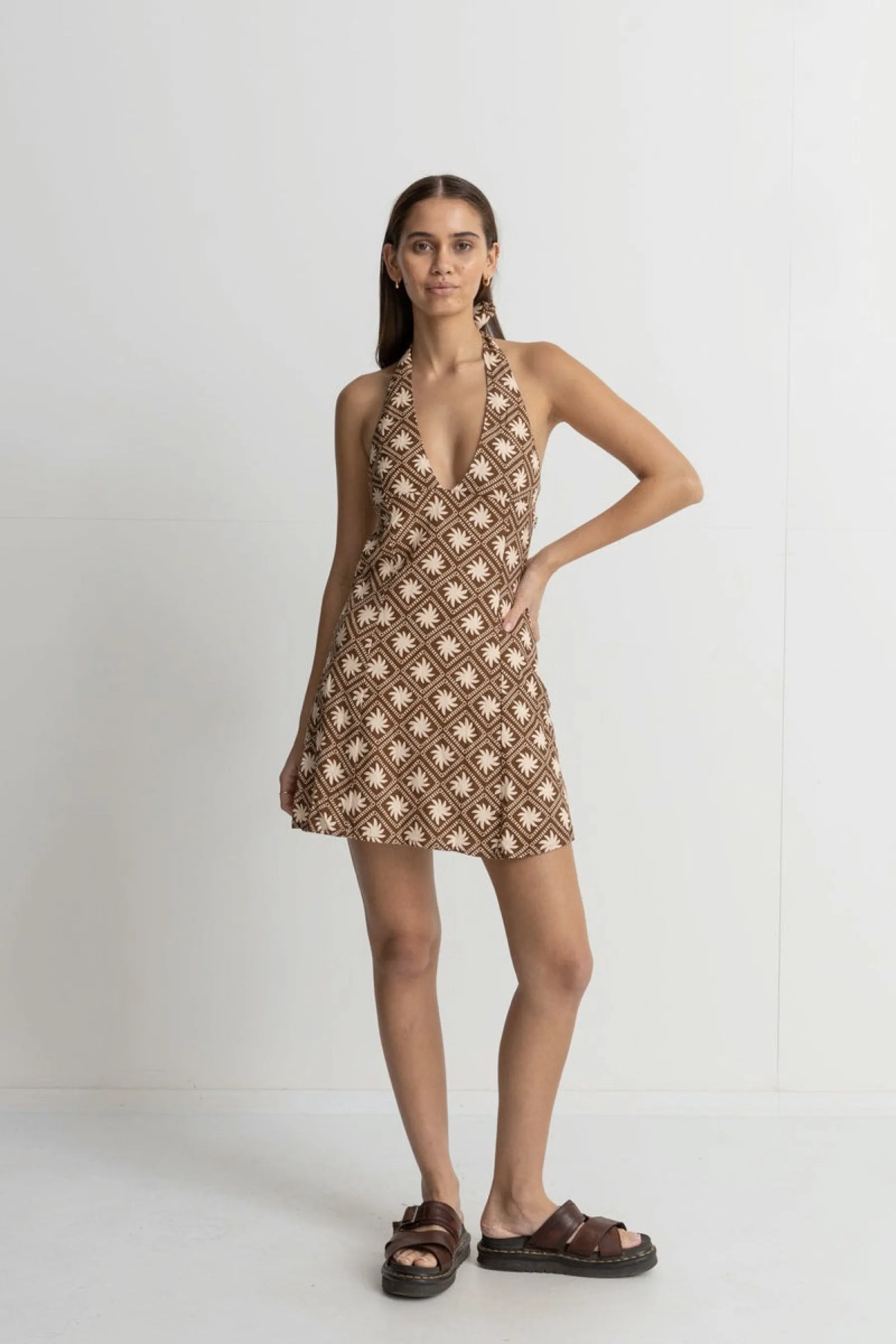 Brown Utopia Halter Dress