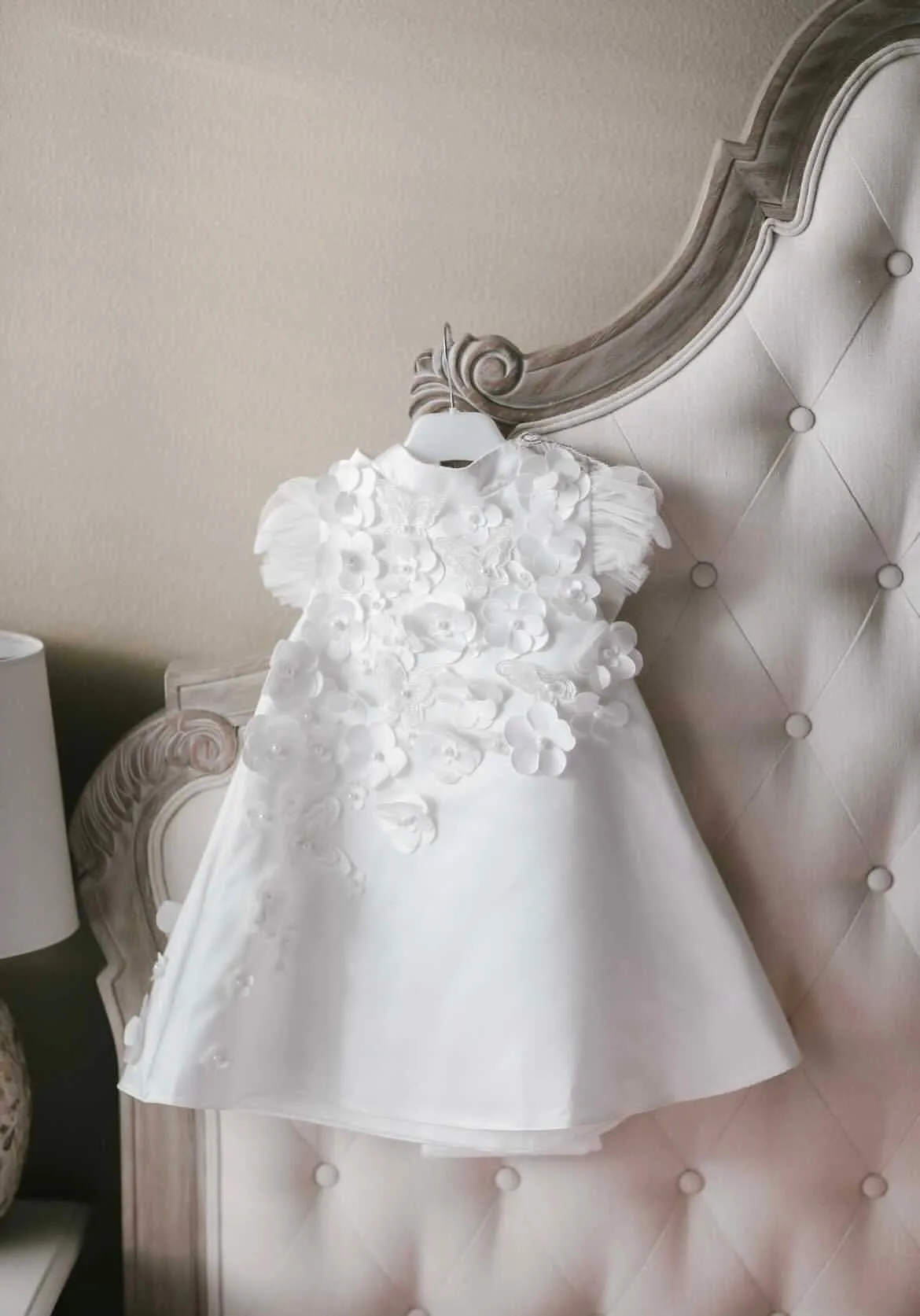 Butterfly White Satin Ceremony Dress