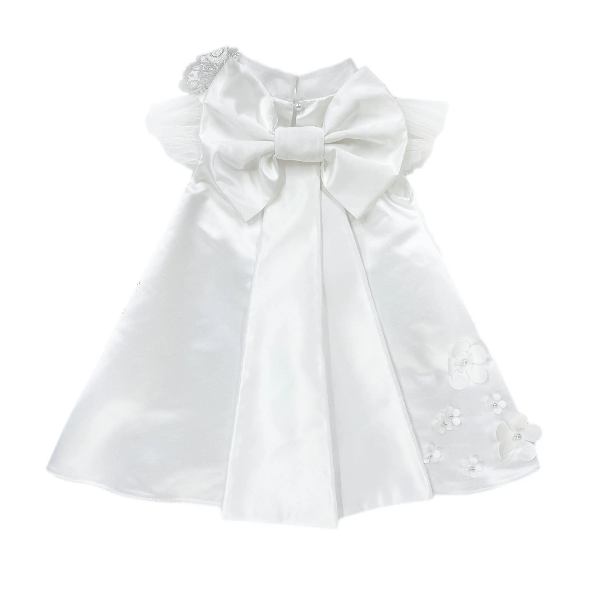 Butterfly White Satin Ceremony Dress