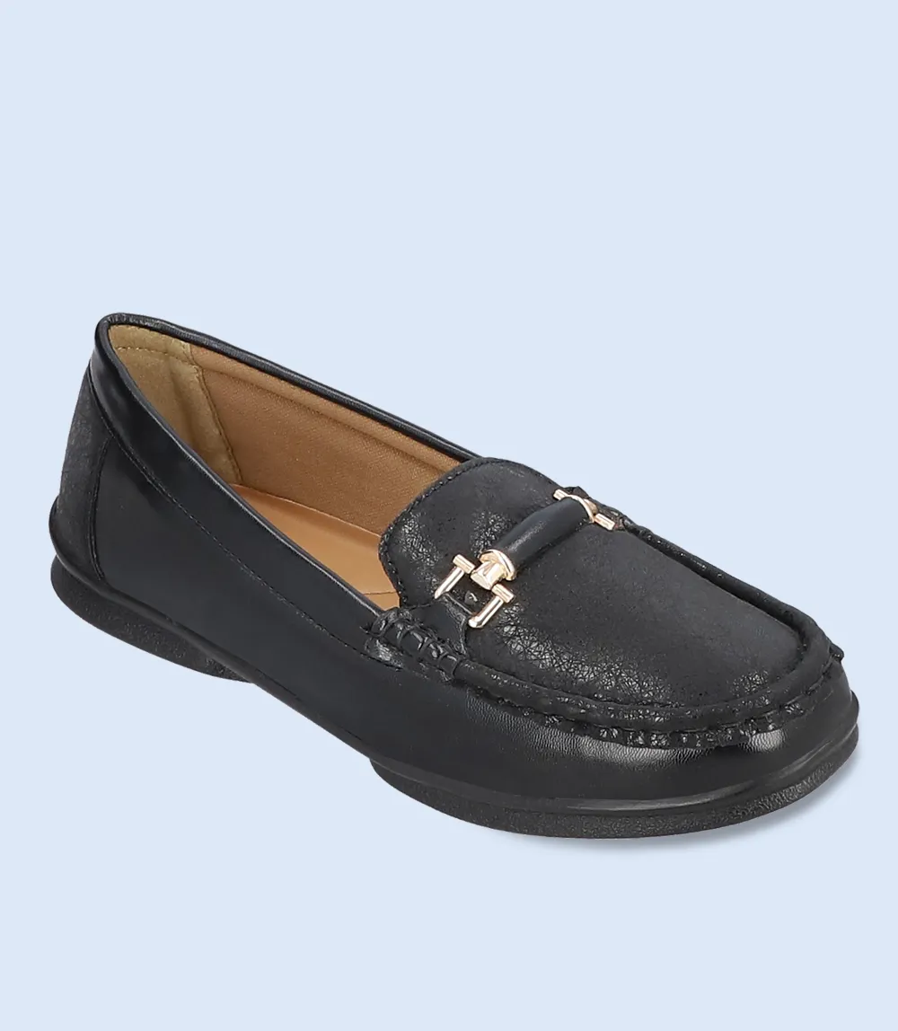 BW8470-BLACK-Women Comfort Moccasins