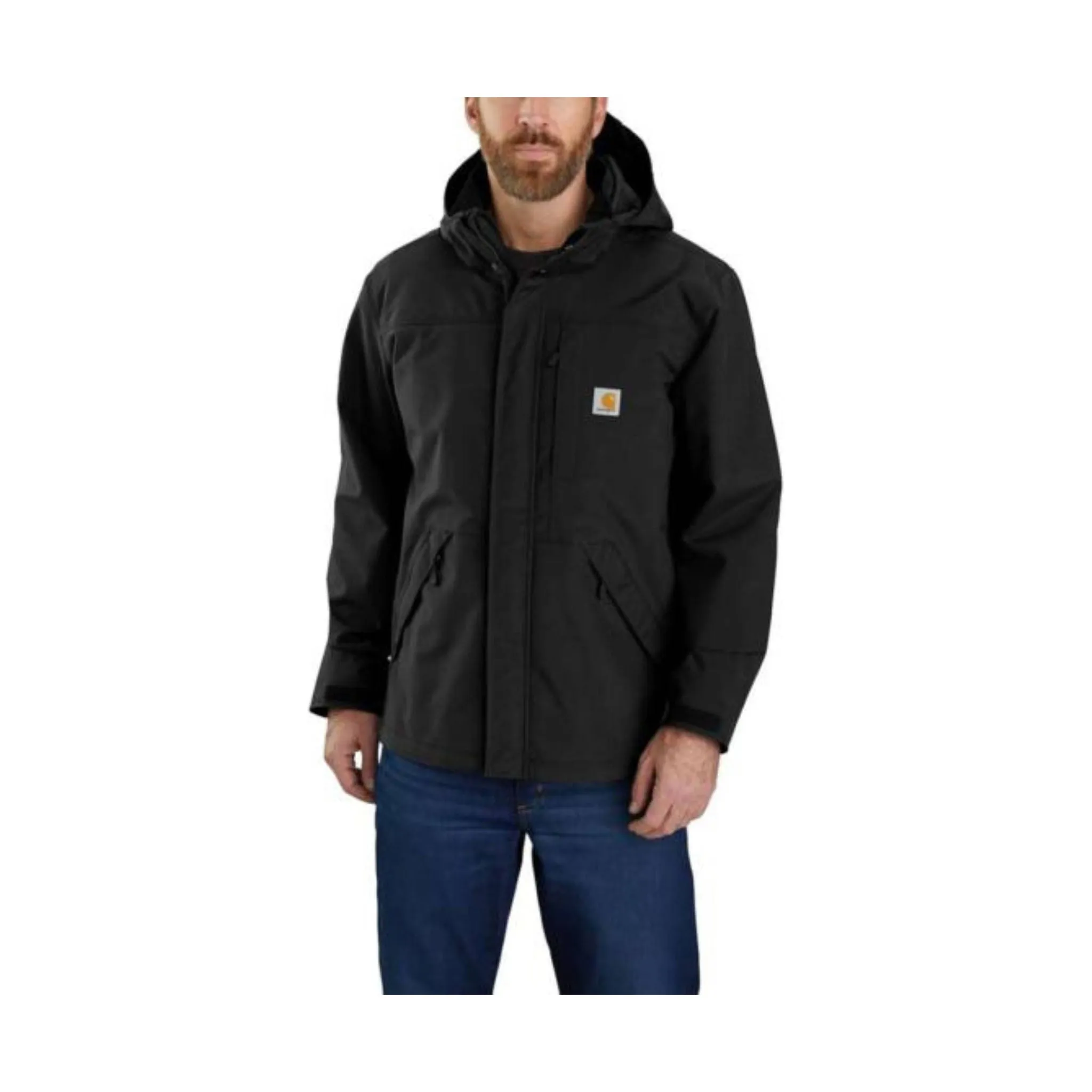 Carhartt Men's Storm Defender Loose Fit Heavy Weight Rain Jacket - Black