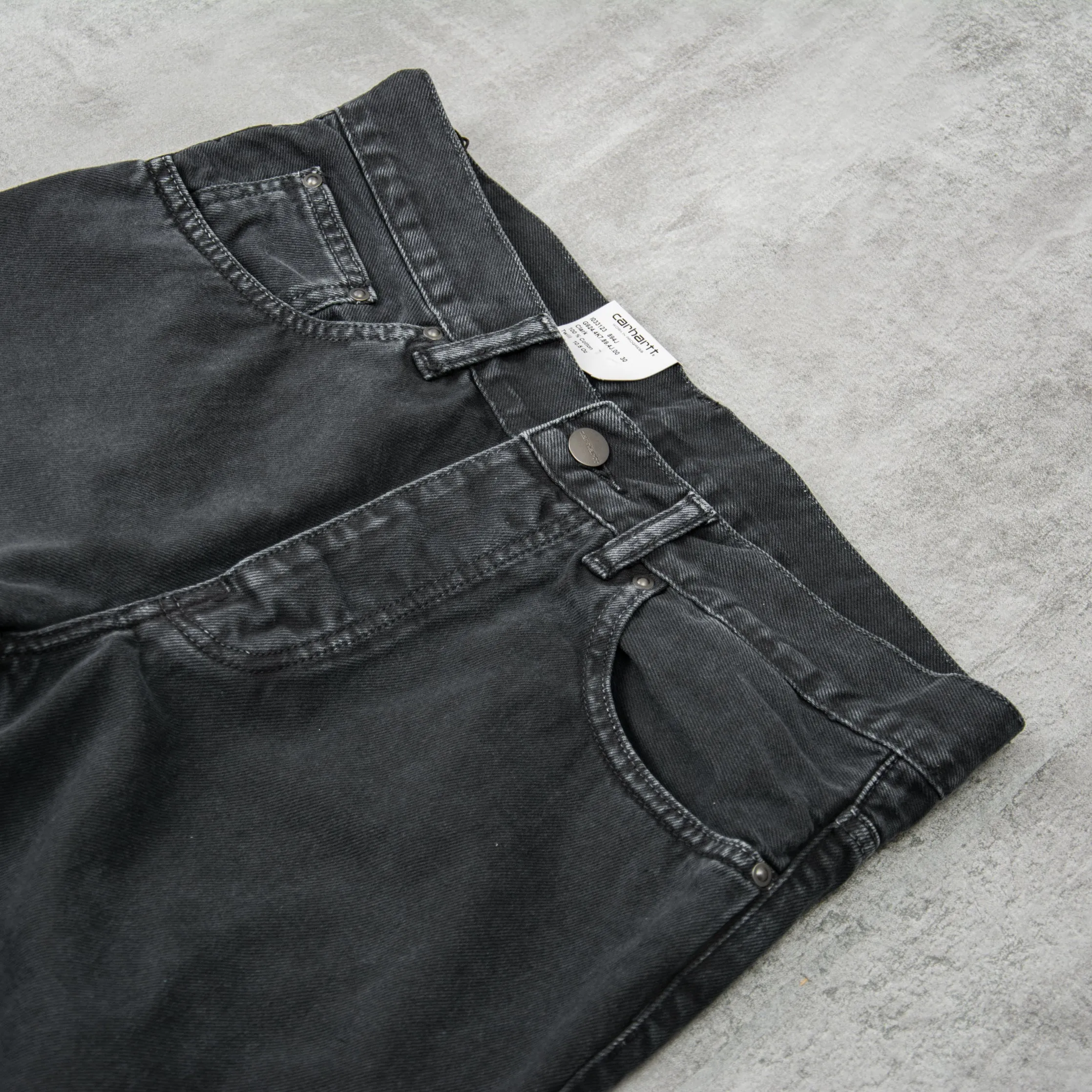 Carhartt WIP Newel Pant Jeans - Black Stone Dyed