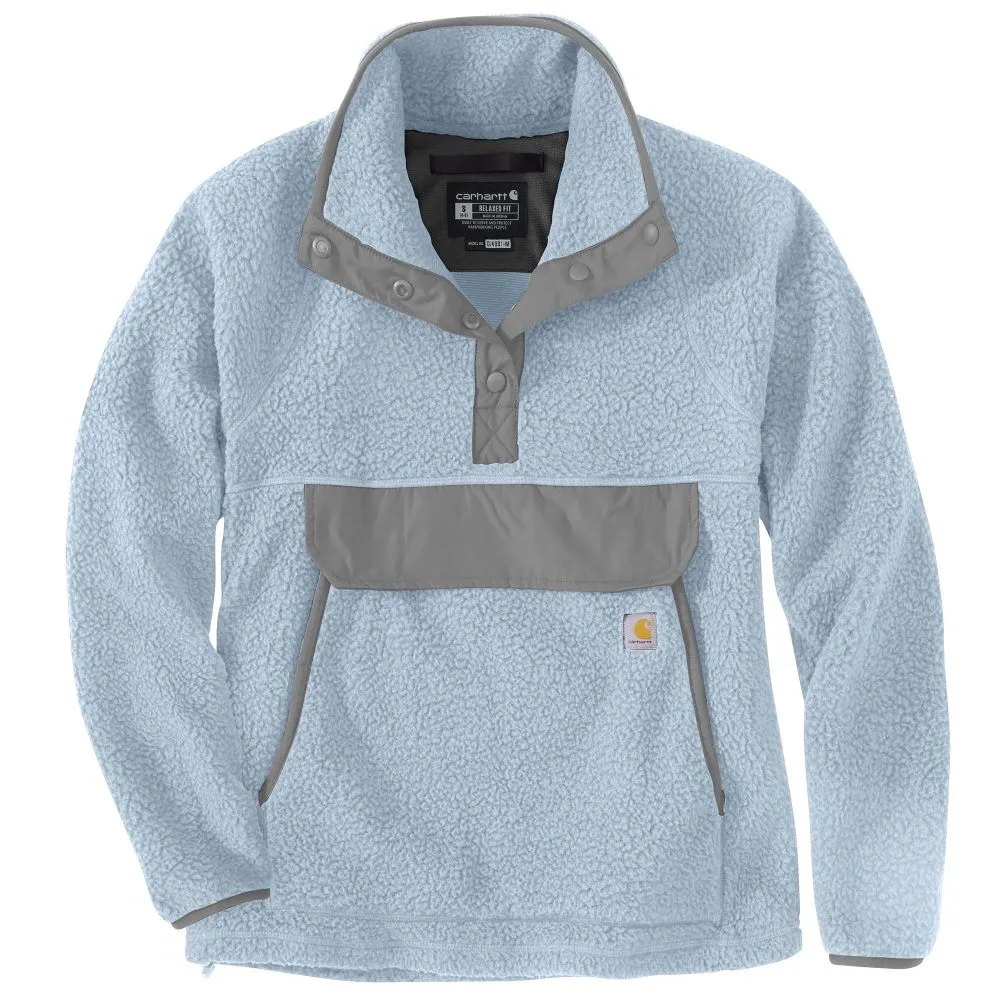 'Carhartt' Women's Relaxed Fit 1/4 Snap Fleece Pullover - Neptune