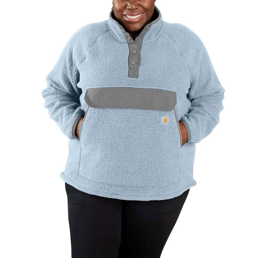 'Carhartt' Women's Relaxed Fit 1/4 Snap Fleece Pullover - Neptune