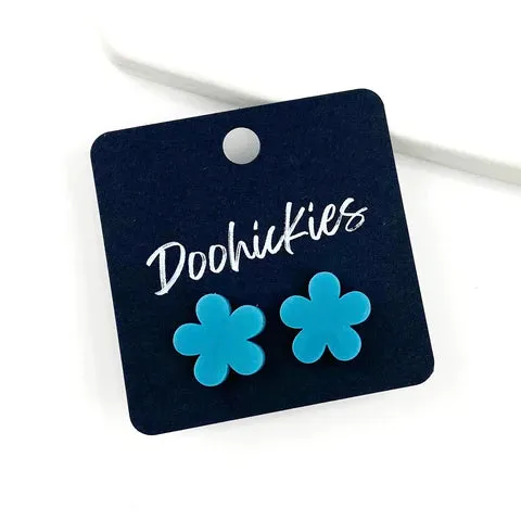 Cinco de Mayo Flower Stud Earrings - Teal