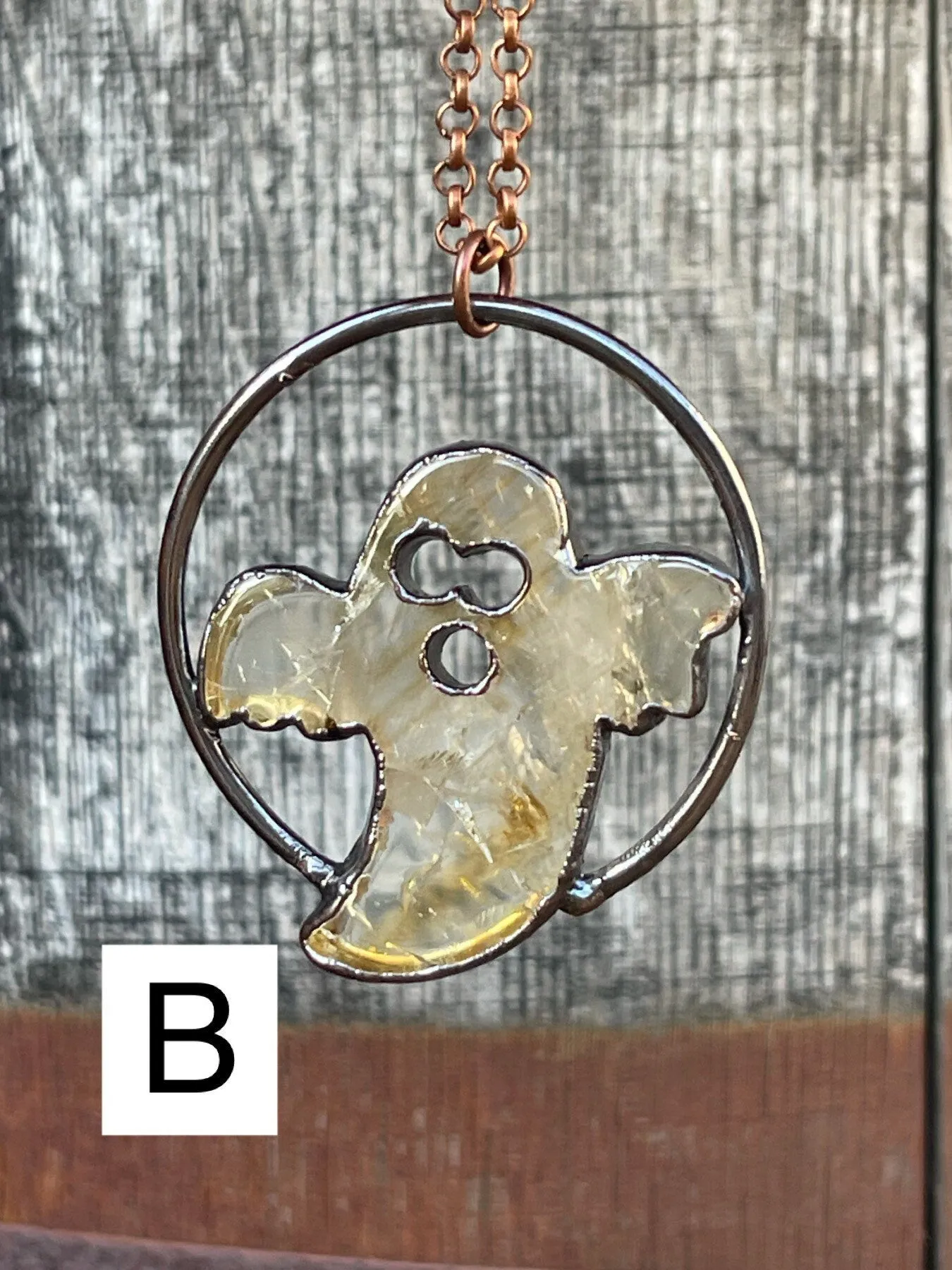 Citrine ghost necklace